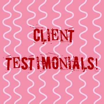 Conceptual hand writing showing Client Testimonials. Business photo showcasing Stock Illustration