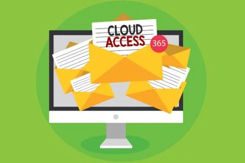 Conceptual hand writing showing Cloud Access. Business photo showcasing Software Illustrazione stock