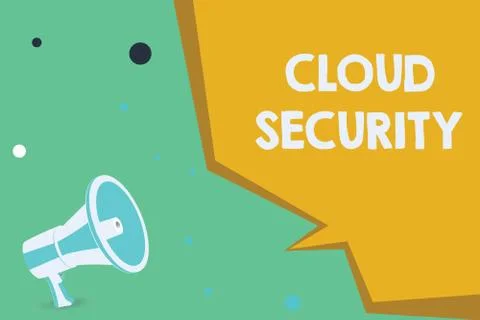Conceptual hand writing showing Cloud Security. Business photo showcasing Stock Illustration