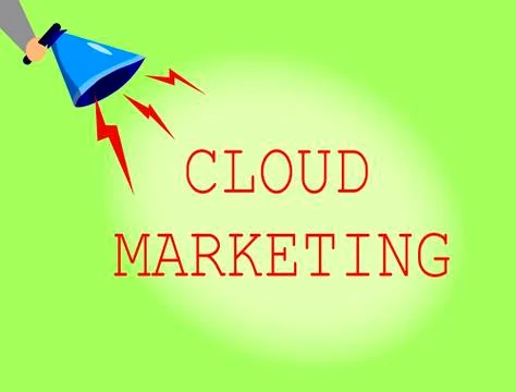 Conceptual hand writing showing Cloud Marketing. Business photo showcasing The Stock Illustration