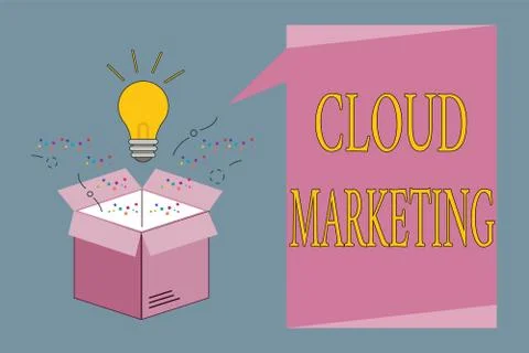 Conceptual hand writing showing Cloud Marketing. Business photo showcasing The Stock Illustration