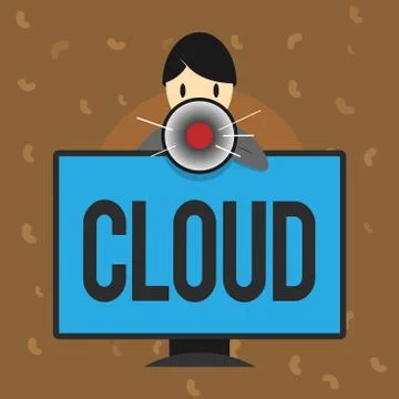 Conceptual hand writing showing Cloud. Business photo text visible mass of Ilustración de archivo