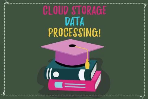 Conceptual hand writing showing Cloud Storage Data Processing. Business photo イラスト素材