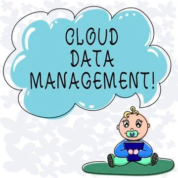 Conceptual hand writing showing Cloud Data Management. Business photo text A Illustrazione stock