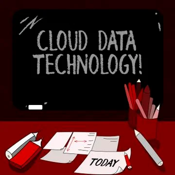 Conceptual hand writing showing Cloud Data Technology. Business photo showcasing Stock Illustration