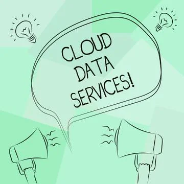 Conceptual hand writing showing Cloud Data Services. Business photo text enables Stock Illustration