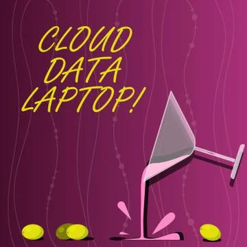 Conceptual hand writing showing Cloud Data Laptop. Business photo showcasing Stockillustratie