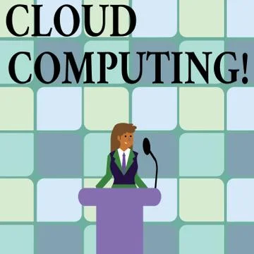 Conceptual hand writing showing Cloud Computing. Business photo text Online 스톡 일러스트