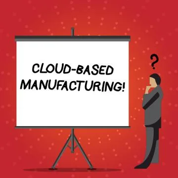 Conceptual hand writing showing Cloud Based Manufacturing. Business photo tex Illustrazione stock