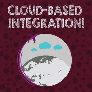 Conceptual hand writing showing Cloud Based Integration. Business photo text  Stock Illustration