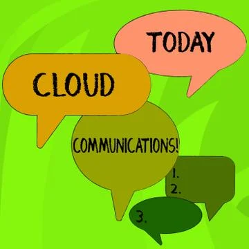 Conceptual hand writing showing Cloud Communications. Business photo text the Stock Illustration