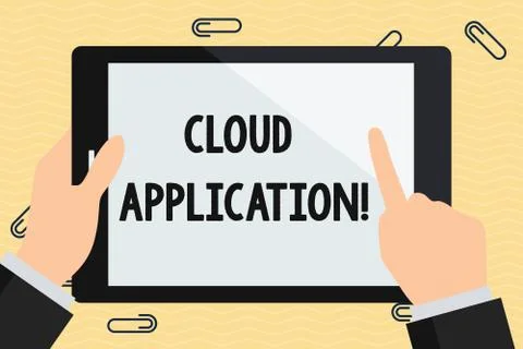 Conceptual hand writing showing Cloud Application. Business photo text the Stock Illustration