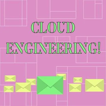 Conceptual hand writing showing Cloud Engineering. Business photo showcasing Stock Illustration