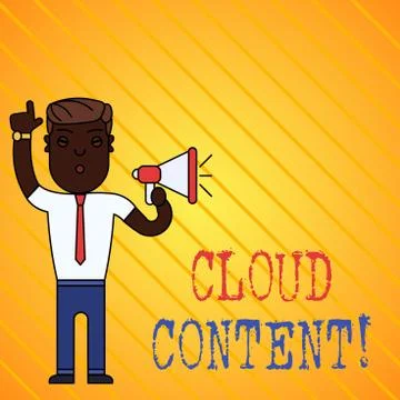 Conceptual hand writing showing Cloud Content. Business photo showcasing Stock Illustration