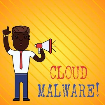Conceptual hand writing showing Cloud Malware. Business photo showcasing Illustrazione stock