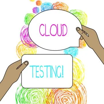 Conceptual hand writing showing Cloud Testing. Business photo showcasing is the 스톡 일러스트