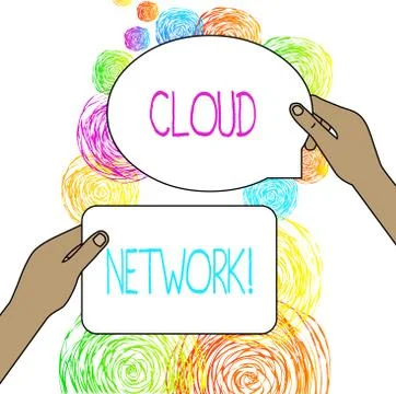 Conceptual hand writing showing Cloud Network. Business photo showcasing Access 스톡 일러스트
