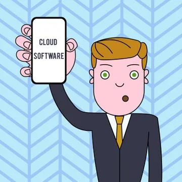 Conceptual hand writing showing Cloud Software. Business photo text Programs 库存插图