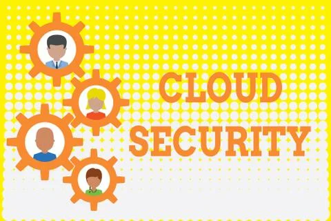 Conceptual hand writing showing Cloud Security. Business photo showcasing Illustrazione stock