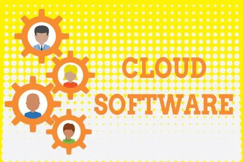 Conceptual hand writing showing Cloud Software. Business photo showcasing イラスト素材