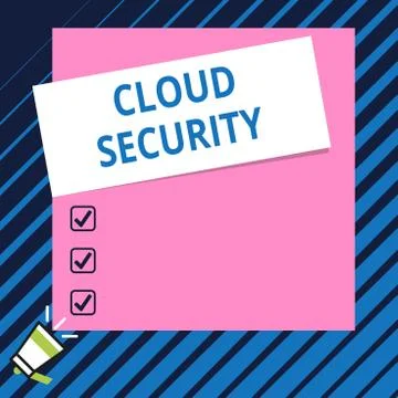 Conceptual hand writing showing Cloud Security. Business photo showcasing Stockillustratie