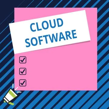 Conceptual hand writing showing Cloud Software. Business photo showcasing Illustrazione stock