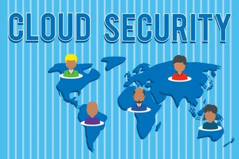 Conceptual hand writing showing Cloud Security. Business photo text Protect the Stockillustratie
