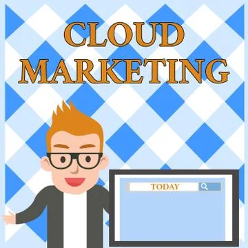 Conceptual hand writing showing Cloud Marketing. Business photo text The process Stock Illustration