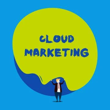 Conceptual hand writing showing Cloud Marketing. Business photo showcasing The Stock Illustration