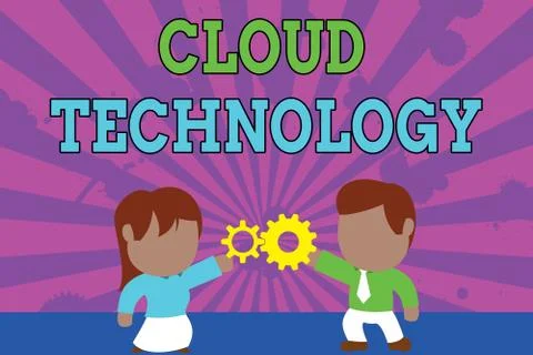 Conceptual hand writing showing Cloud Technology. Business photo showcasing Stock Illustration