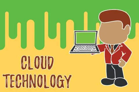 Conceptual hand writing showing Cloud Technology. Business photo showcasing Stock Illustration