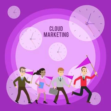 Conceptual hand writing showing Cloud Marketing. Business photo showcasing The Stock Illustration