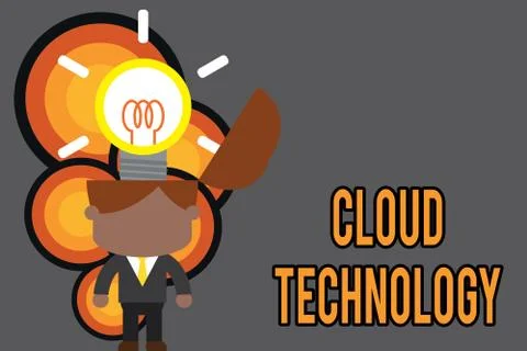 Conceptual hand writing showing Cloud Technology. Business photo text storing Stock Illustration