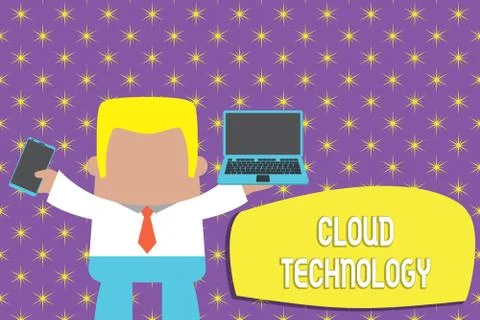 Conceptual hand writing showing Cloud Technology. Business photo showcasing 스톡 일러스트
