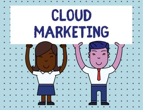 Conceptual hand writing showing Cloud Marketing. Business photo showcasing The Stock Illustration