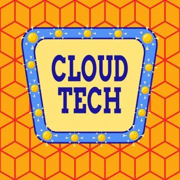 Conceptual hand writing showing Cloud Tech. Business photo showcasing storing Stock Illustration