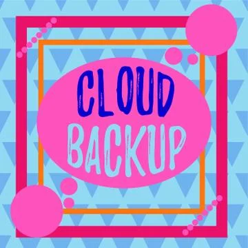 Conceptual hand writing showing Cloud Backup. Business photo text enable Stock Illustration