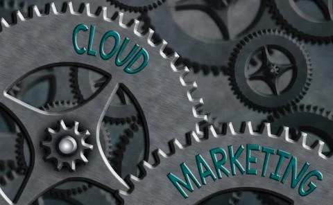 Conceptual hand writing showing Cloud Marketing. Business photo showcasing The Stock Illustration