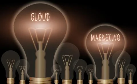 Conceptual hand writing showing Cloud Marketing. Business photo showcasing The Stock Illustration