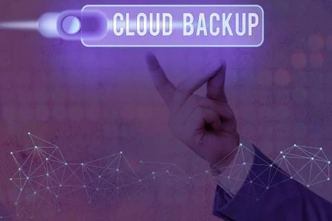 Conceptual hand writing showing Cloud Backup. Business photo text enable Stockfoto's