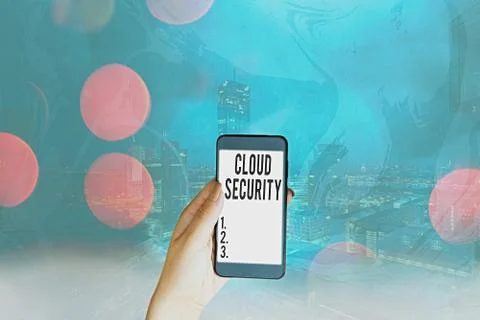 Conceptual hand writing showing Cloud Security. Business photo text Imposing a 库存照片
