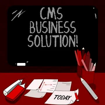 Conceptual hand writing showing Cms Business Solution. Business photo showcasing Stock Illustration