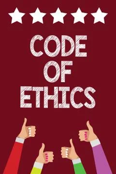 Conceptual hand writing showing Code Of Ethics. Business photo text Moral Rules Stock Illustration