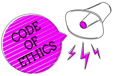 Conceptual hand writing showing Code Of Ethics. Business photo text Moral Rules Stock-Illustration
