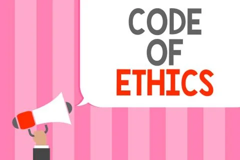 Conceptual hand writing showing Code Of Ethics. Business photo showcasing Moral Illustrazione stock