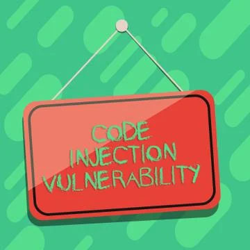 Conceptual hand writing showing Code Injection Vulnerability. Business photo Stock Illustration