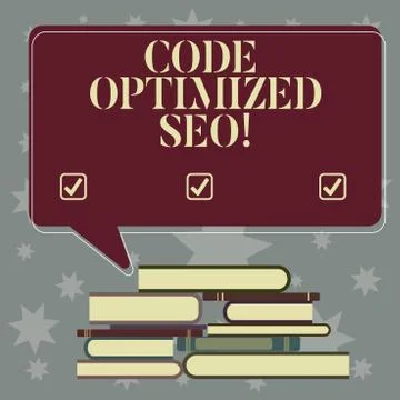 Conceptual hand writing showing Code Optimized Seo. Business photo showcasing Stock Illustration