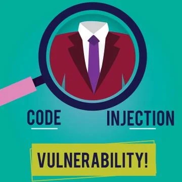 Conceptual hand writing showing Code Injection Vulnerability. Business photo Illustrazione stock