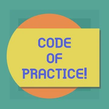 Conceptual hand writing showing Code Of Practice. Business photo showcasing Stock Illustration