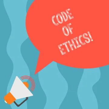 Conceptual hand writing showing Code Of Ethics. Business photo text Moral Rules Stock Illustration
